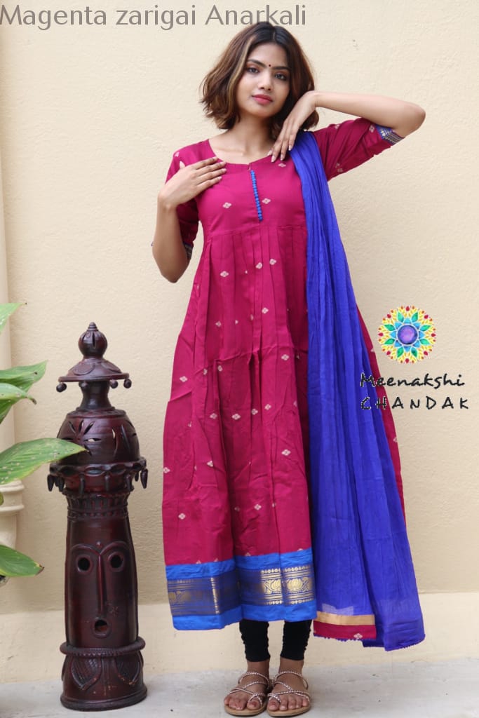 Magenta Zarigai Kurta With Dupatta Limited Edition