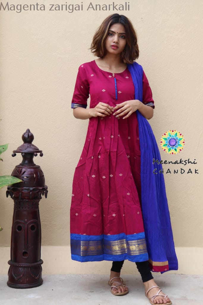 Magenta Zarigai Kurta With Dupatta S Limited Edition