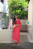 Maroon & Off White Floral Anarkali With Dupatta Sets