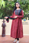 Marron & Black Jaipuri Anarkali Sets
