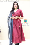 Merron & Black Ikkat Anarkali Limited Edition