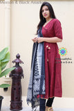 Merron & Black Ikkat Anarkali Limited Edition