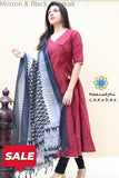 Merron & Black Ikkat Anarkali S Limited Edition