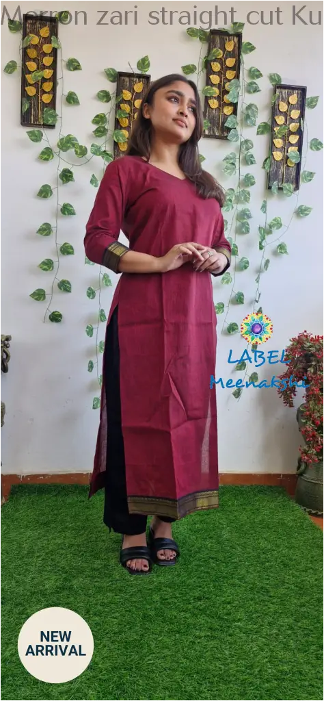 Merron zari straight cut kurta KURTAS