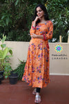 Mild Orange Floral Anarkali Anarkali