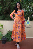 Mild Orange Floral Anarkali Anarkali