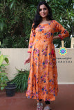 Mild Orange Floral Anarkali Anarkali
