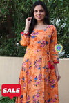 Mild Orange Floral Anarkali S Anarkali