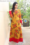 Mustard Slim Fit Maxi Ethnic