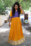 Mustard & Violet Checks Long Dress Ethnic