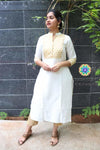 Off White & Golden Kurta Kurtas
