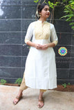 Off White & Golden Kurta S Kurtas