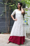 Off White Layered Dress Ethnic