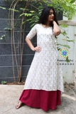 Off White Layered Dress Ethnic