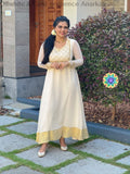 Offwhite & Gold Sequence Anarkali Ethnic