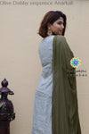 Olive Dobby Sequence Anarkali Limited Edition