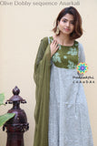 Olive Dobby Sequence Anarkali S Limited Edition