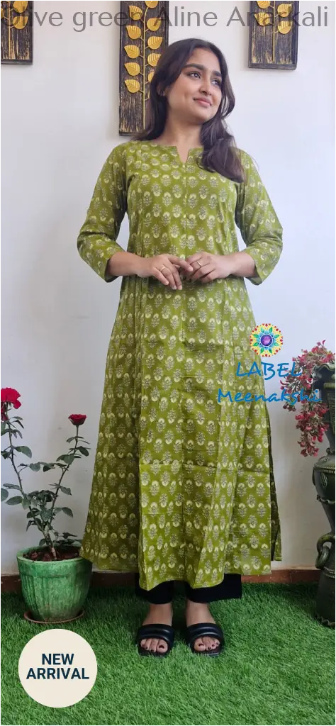 Olive green Aline anarkali kurta KURTAS