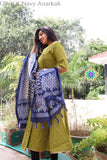 Olive & Navy Ikkat Anarkali Limited Edition