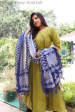 Olive & Navy Ikkat Anarkali Limited Edition