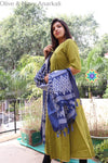 Olive & Navy Ikkat Anarkali Limited Edition