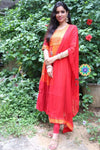 Orange & Red Sequence Anarkali With Dupatta Sets