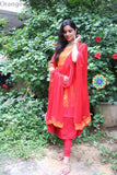 Orange & Red Sequence Anarkali With Dupatta Sets