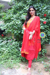 Orange & Red Sequence Anarkali With Dupatta Sets