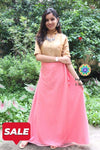 Peach And Golden Beige Skirt Crop Top S Skirts & Tops