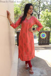 Peach Floral Kurta Kurtas