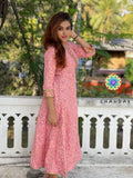 Peach Floral Summer Anarkali Anarkali
