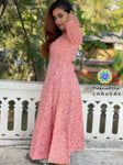 Peach Floral Summer Anarkali Anarkali