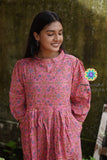 Peach Jaipuri Midi Dress Casuals