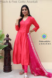 Peach & Pink Gotta Anarkali Limited Edition