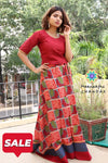 Peach & Red Skirt Set Limited Edition