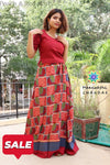 Peach & Red Skirt Set Limited Edition