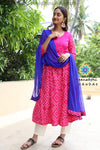 Pink & Blue Bandhini Anarkali Sets