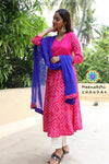Pink & Blue Bandhini Anarkali Sets