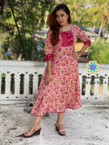 Pink Floral Summer Anarkali Anarkali