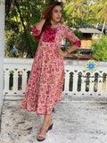 Pink Floral Summer Anarkali Anarkali