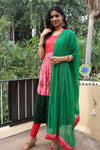 Pink & Red Sequence Anarkali With Dupatta Sets