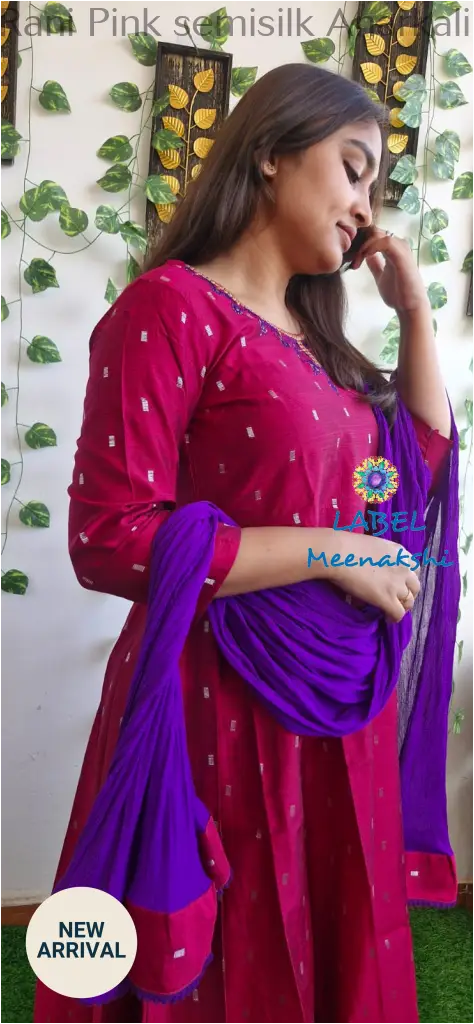 Rani Pink semisilk Anarkali