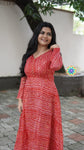 Red Bhandhini Anarkali Anarkali