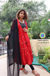 Red & Black Printed Anarkali Limited Edition