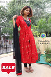 Red & Black Printed Anarkali Limited Edition