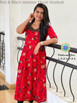 Red & Black Summer Floral Anarkali Anarkali