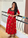 Red & Black Summer Floral Anarkali Anarkali