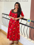 Red & Black Summer Floral Anarkali Anarkali