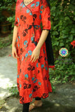 Red Floral Anarkali With Dupatta Sets