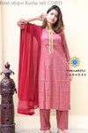 Rust Stripe Kurta Set Cord Sets